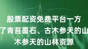 股票配资免费平台一方面保留了青苔覆石、古木参天的山林资源