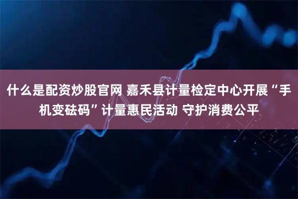 什么是配资炒股官网 嘉禾县计量检定中心开展“手机变砝码”计量惠民活动 守护消费公平